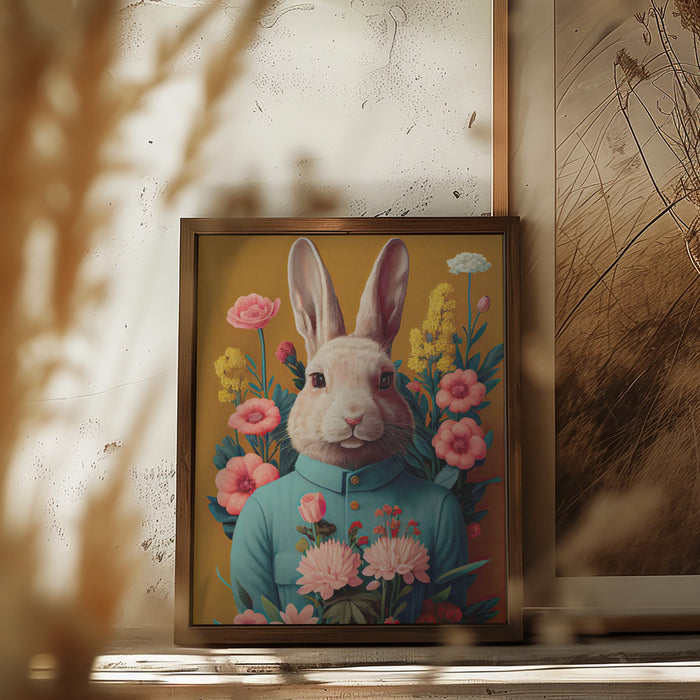 Mr Easter Bunny Framed Art Modern Wall Decor