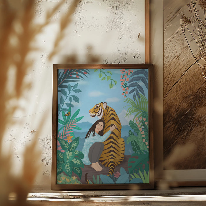 Tiger Framed Art Modern Wall Decor