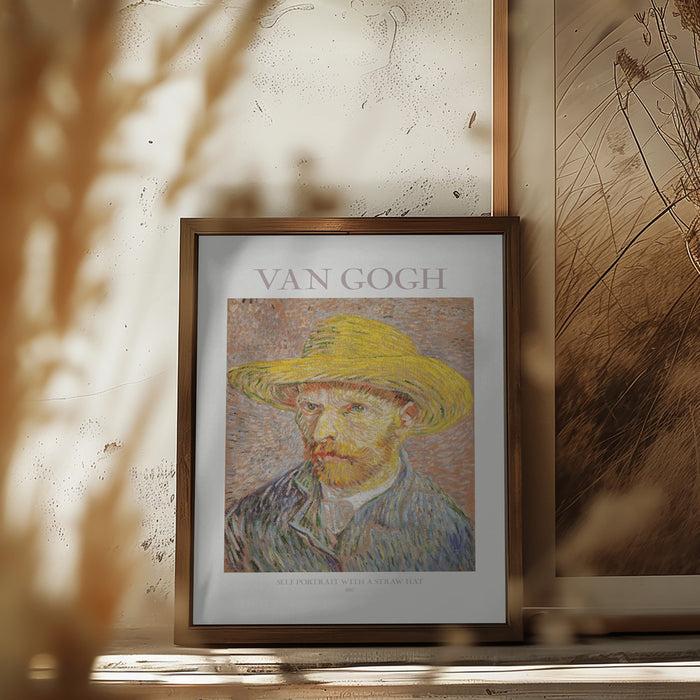 Self Portrait With Straw Hat Framed Art Wall Decor