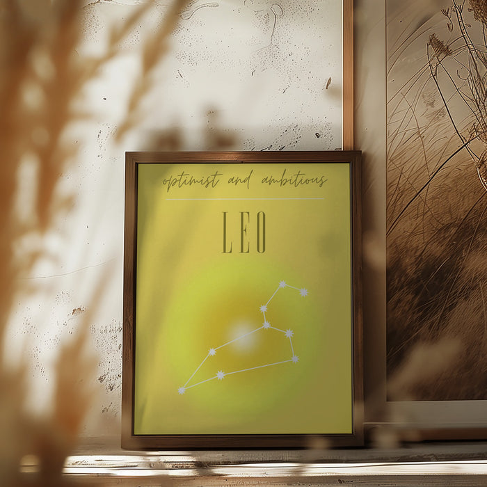 Leo Zodiac Print Art Framed Art Modern Wall Decor