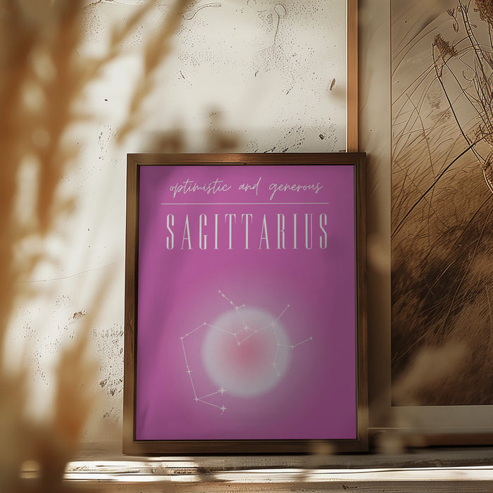 Sagittarius Zodiac Print Art Framed Art Modern Wall Decor