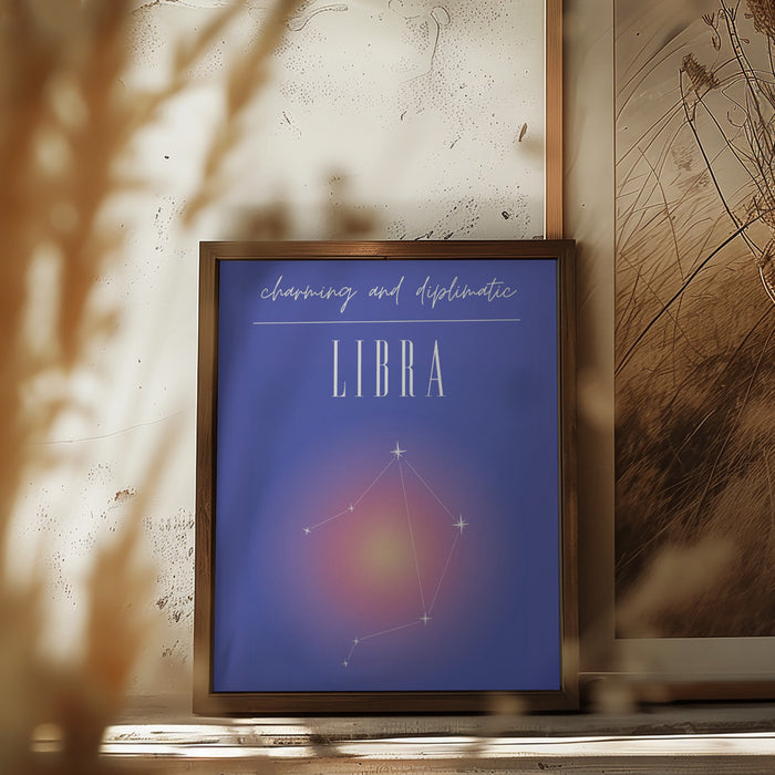 Libra Zodiac Print Art Framed Art Wall Decor