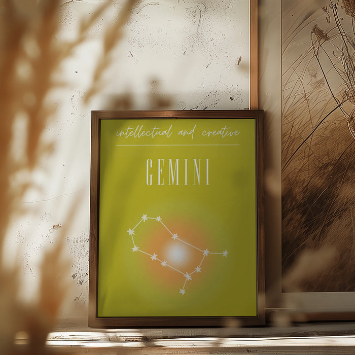 Gemini Zodiac Print Art Framed Art Modern Wall Decor