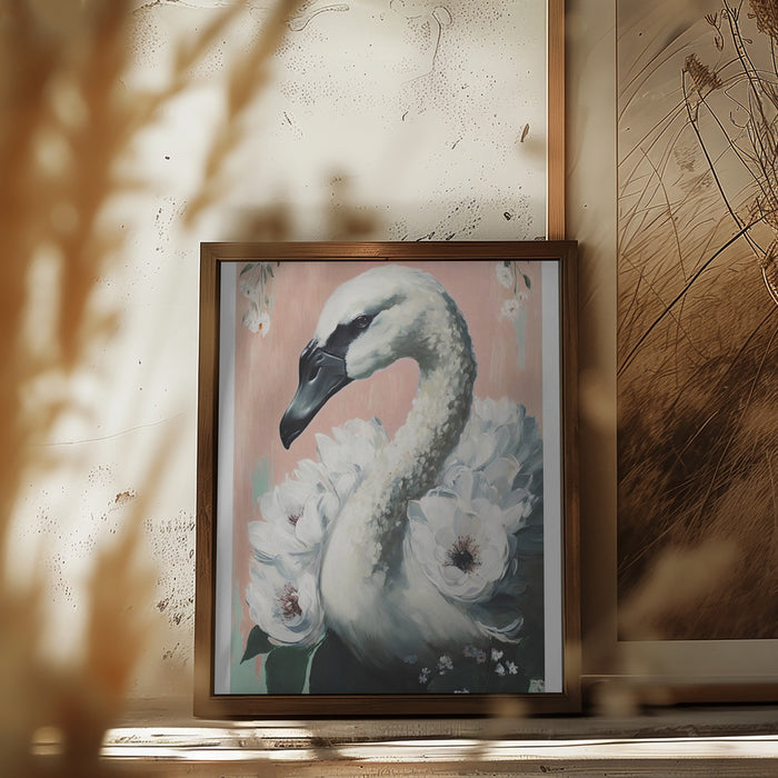 The Swan Framed Art Modern Wall Decor