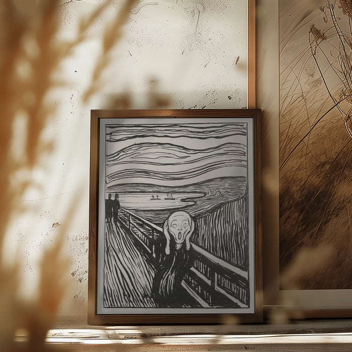 Skriet - The Scream - Mono Framed Art Wall Decor