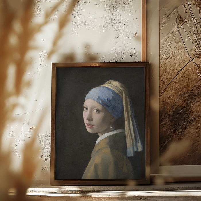 Girl with a Pearl Earring Framed Art Modern Wall Decor