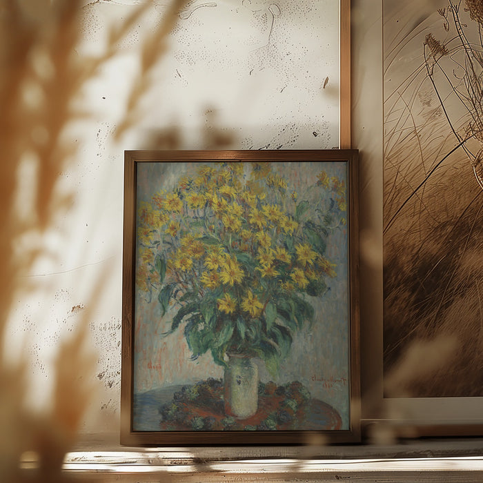 Jerusalem Artichoke Flowers Framed Art Wall Decor