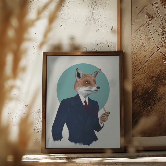 Mr Fox Framed Art Wall Decor