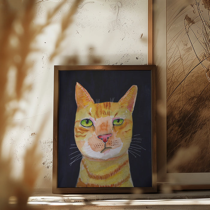 Ginger Cat Framed Art Wall Decor