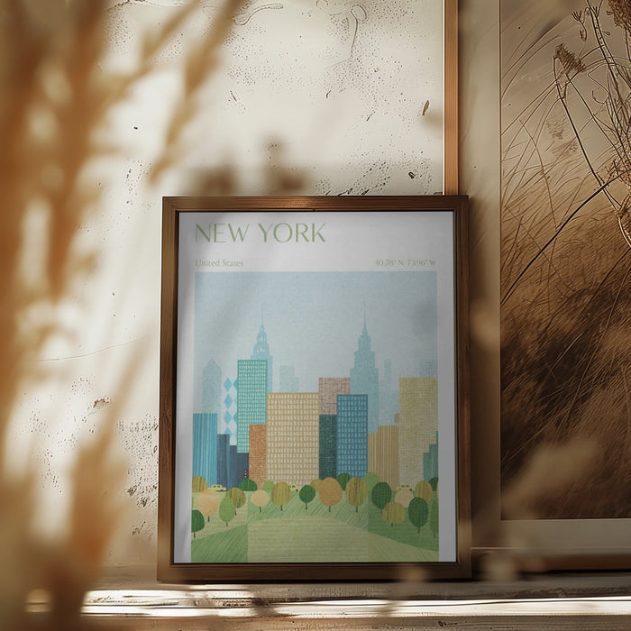 New York, Central Park Framed Art Modern Wall Decor