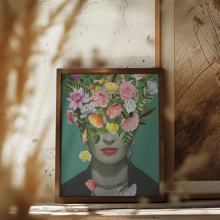 Floral Frida Framed Art Wall Decor