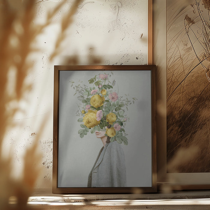 Yellow bouquet Framed Art Wall Decor