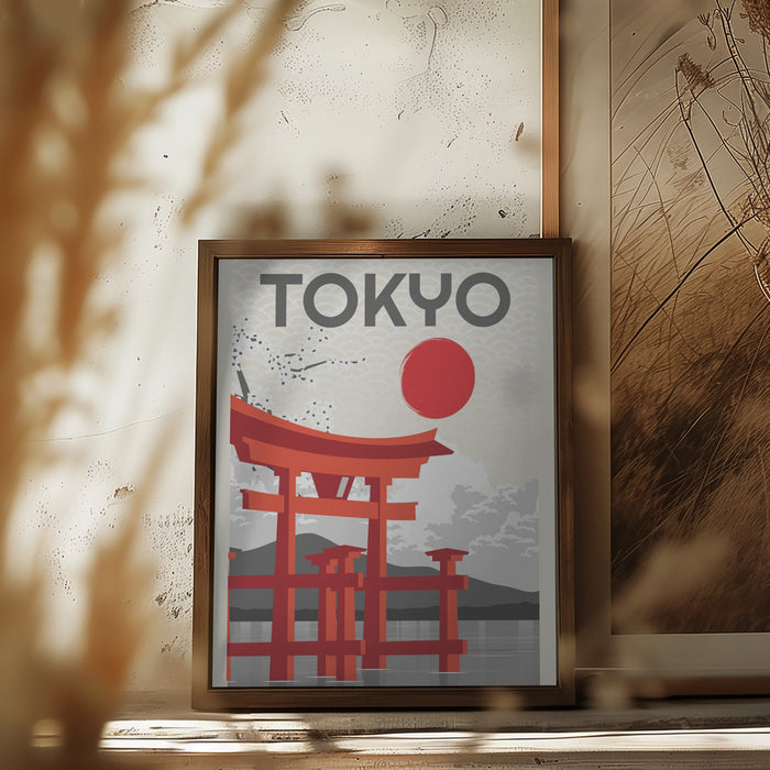 Kyoto Sun Framed Art Modern Wall Decor