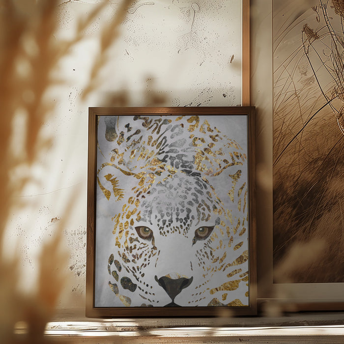 Grunge jaguar gold Framed Art Wall Decor