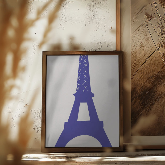 Eiffel Bleu Framed Art Wall Decor