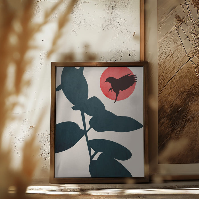 Japanese Bird Framed Art Wall Decor