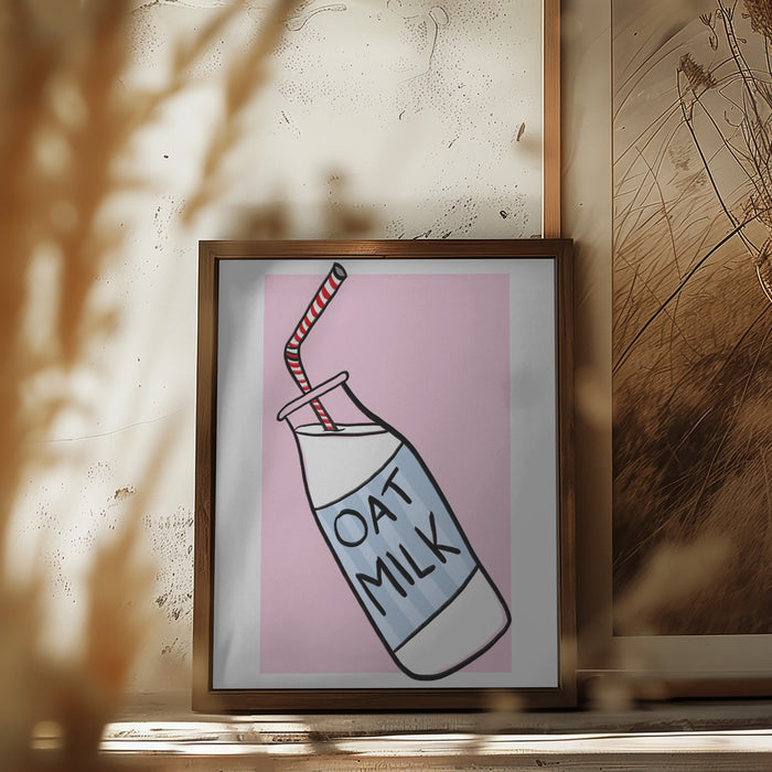 Oat Milk Framed Art Wall Decor