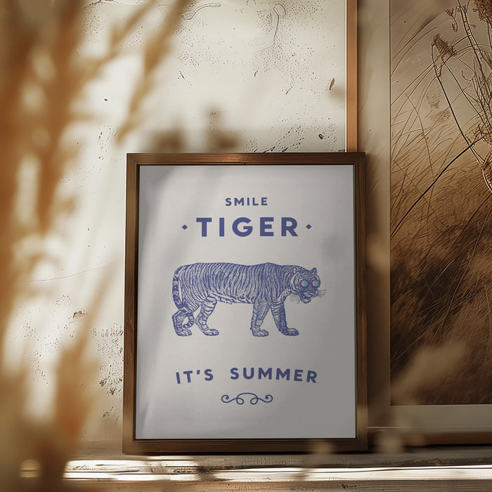 Smile Tiger Framed Art Wall Decor