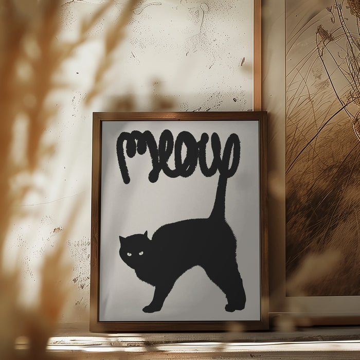 Meow Framed Art Modern Wall Decor