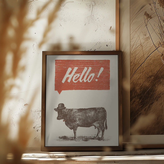 Hello Framed Art Wall Decor