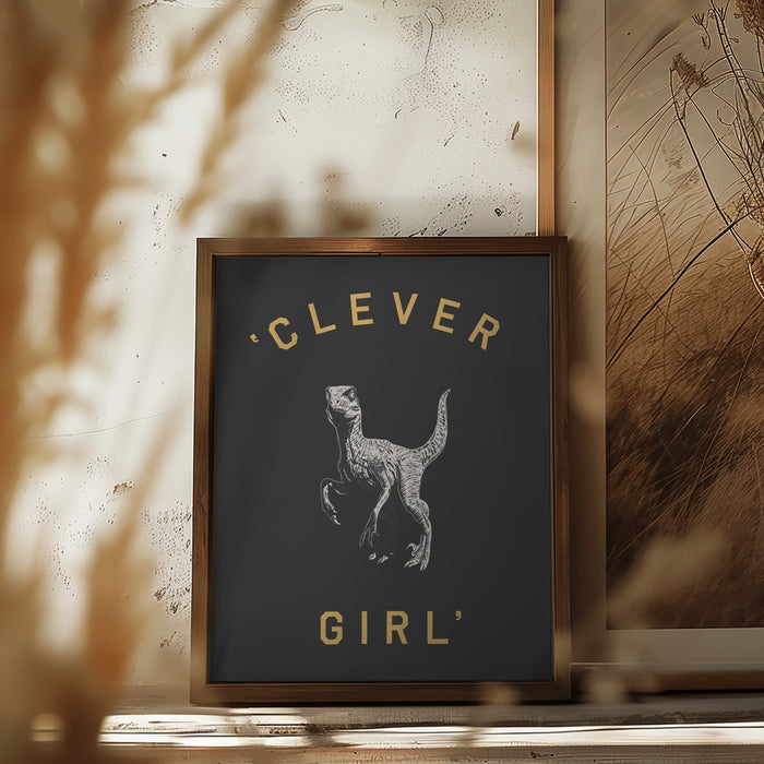 Clever Girl   Dark Print Framed Art Modern Wall Decor