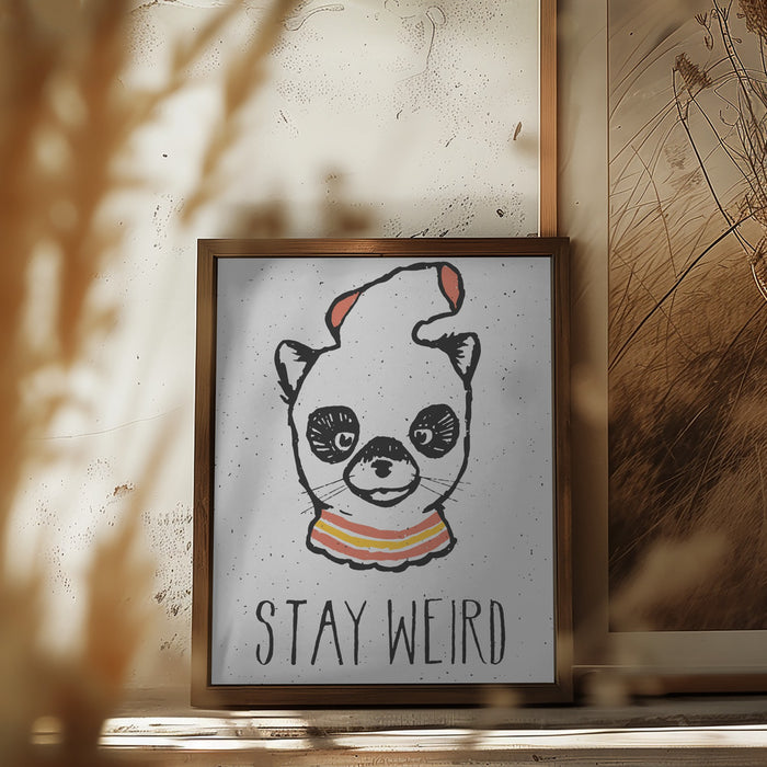 Stay Weird Framed Art Modern Wall Decor