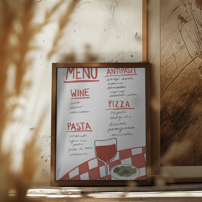 Italian Menu Framed Art Wall Decor