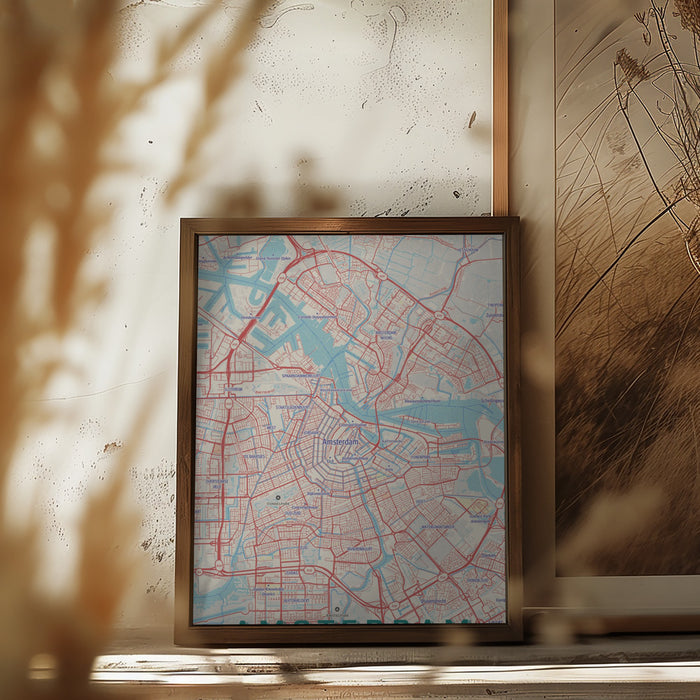 Retro Map   Amsterdam Framed Art Modern Wall Decor