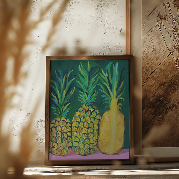 Pineapples Framed Art Wall Decor