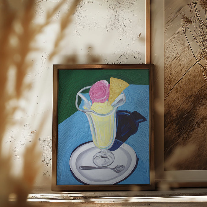 Raspberry and Vanilla Ice Cream Framed Art Wall Decor