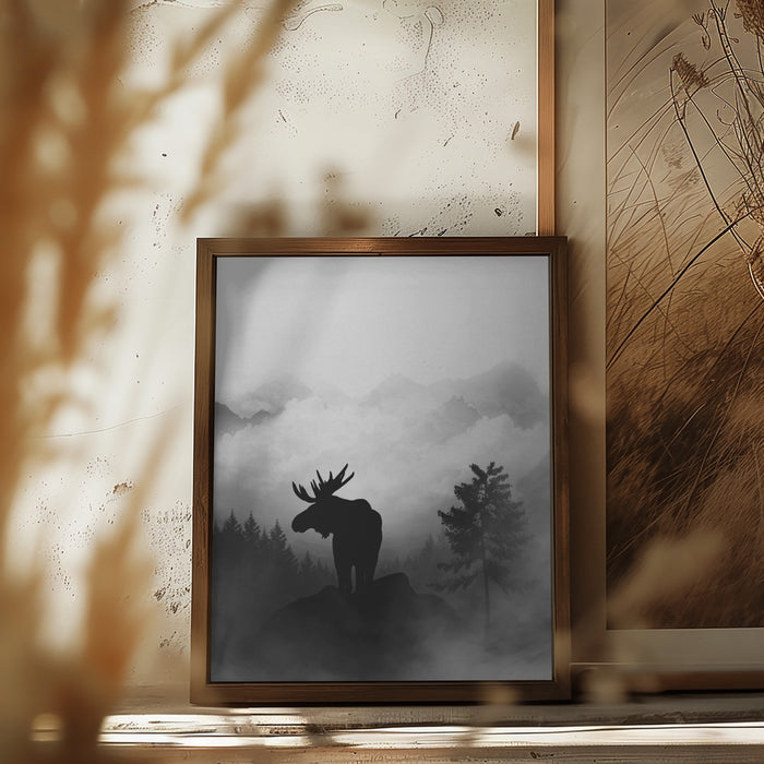 Moose Framed Art Wall Decor