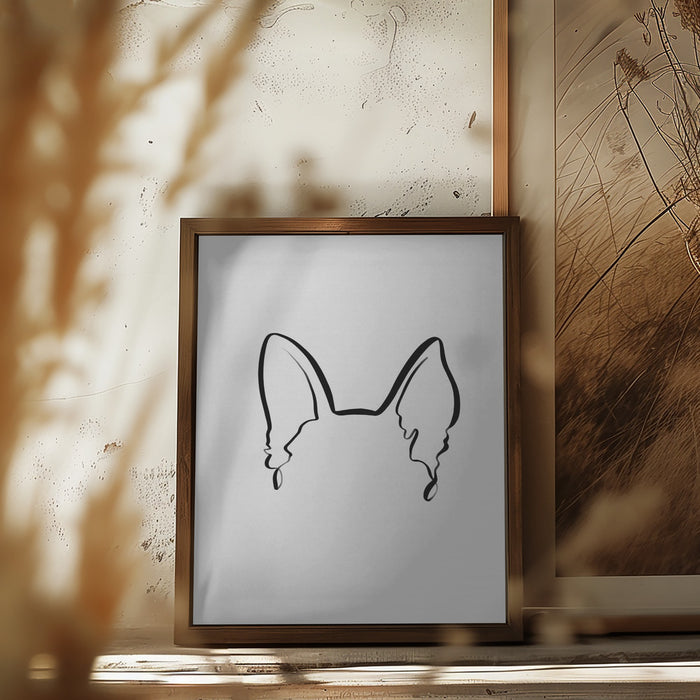 Dog Ears (German Shepherd) Framed Art Wall Decor