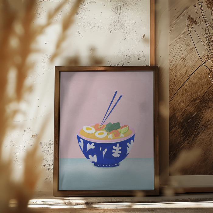 Ramen Bowl Framed Art Modern Wall Decor