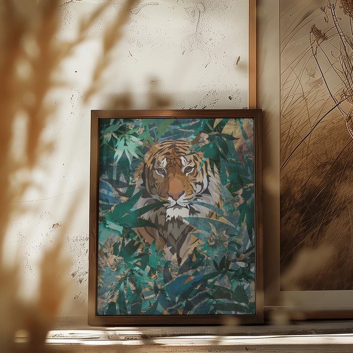 Tiger in the jungle 2 Framed Art Wall Decor