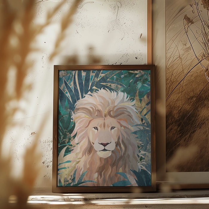 Lion Jungle 2 Framed Art Modern Wall Decor