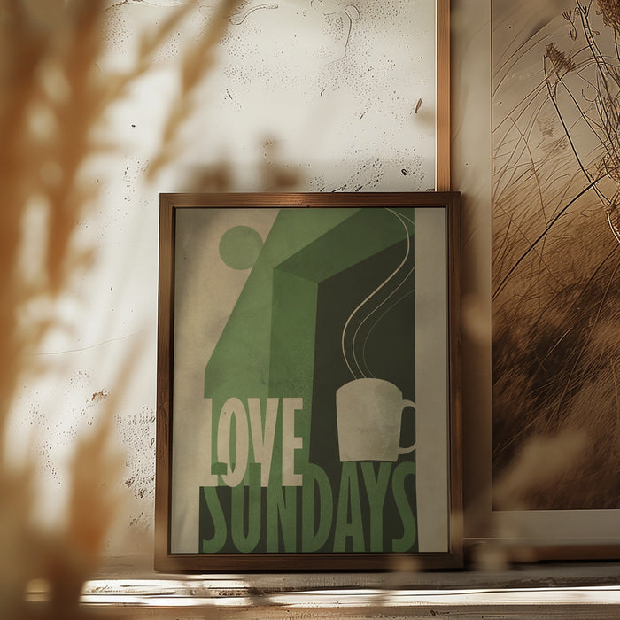 Love Sunday print Framed Art Modern Wall Decor