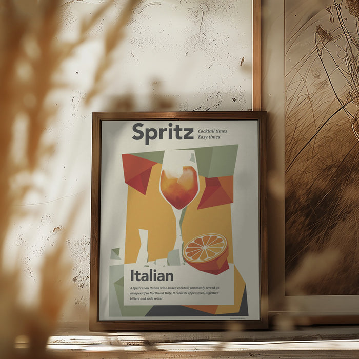 Aperol spritz print Framed Art Modern Wall Decor