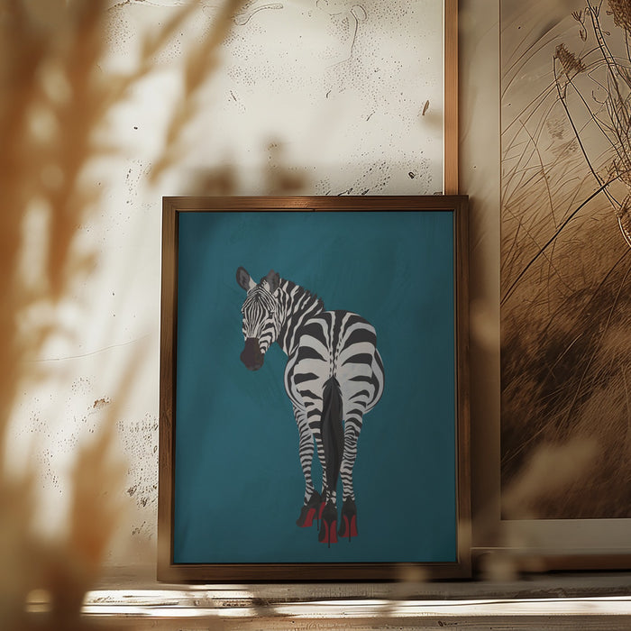 Zebra heels Framed Art Wall Decor