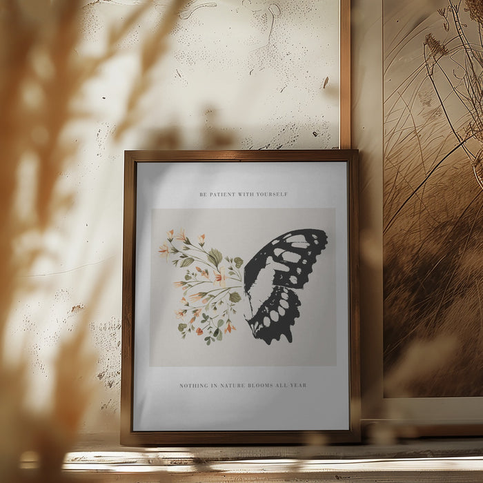 Be Patient Framed Art Modern Wall Decor