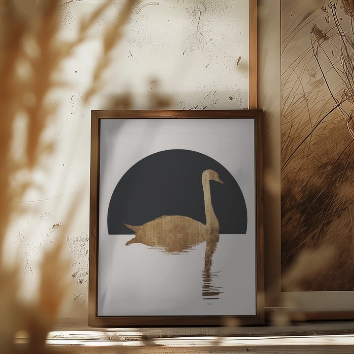 The Swan   Black Framed Art Wall Decor