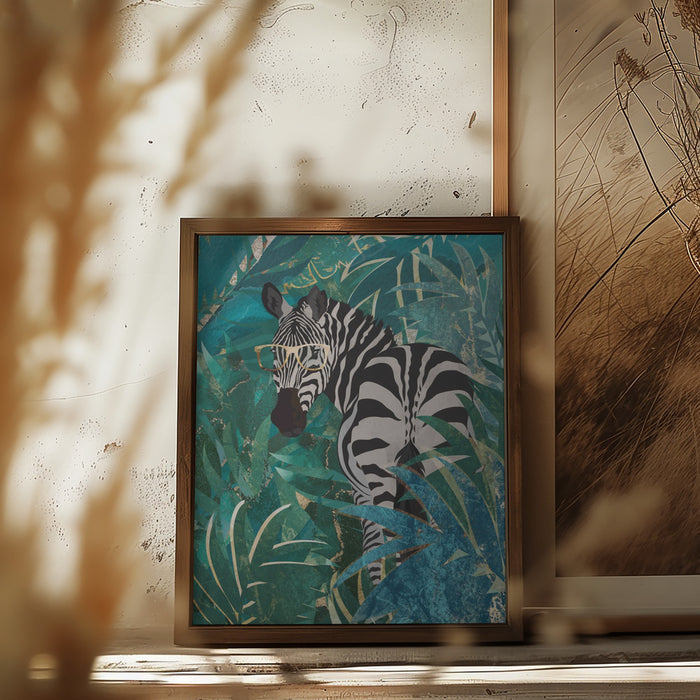 Zebra in the jungle 2 Framed Art Wall Decor