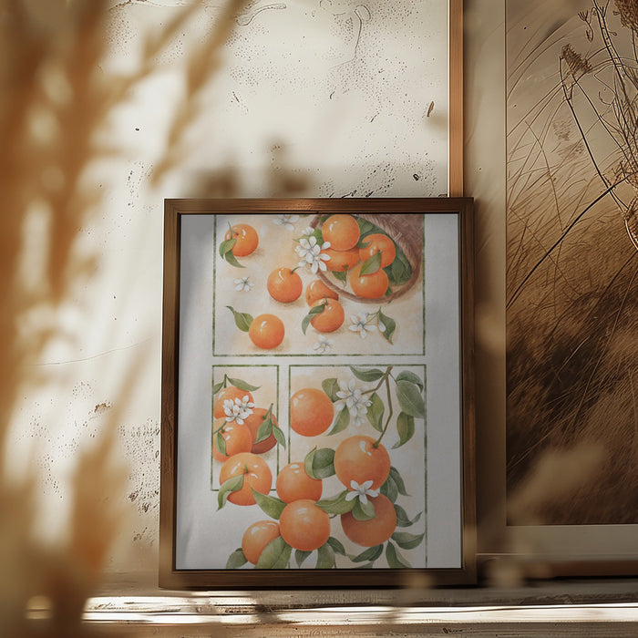 Orange Blossom Framed Art Modern Wall Decor