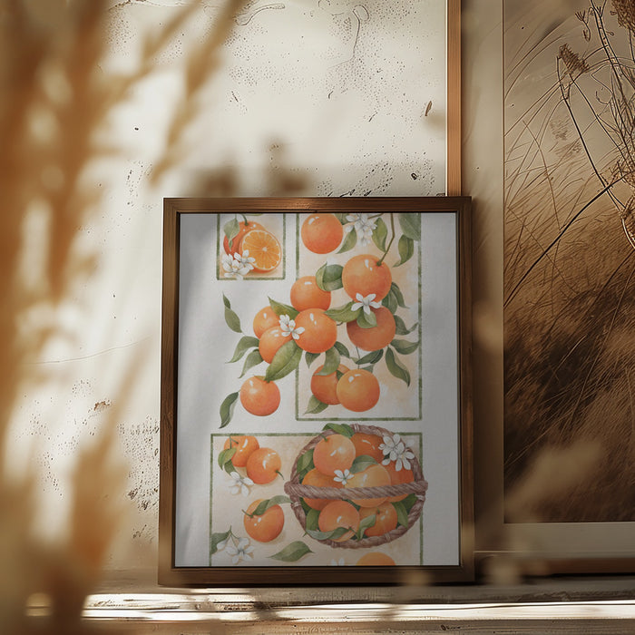 Orange Blossom Framed Art Modern Wall Decor