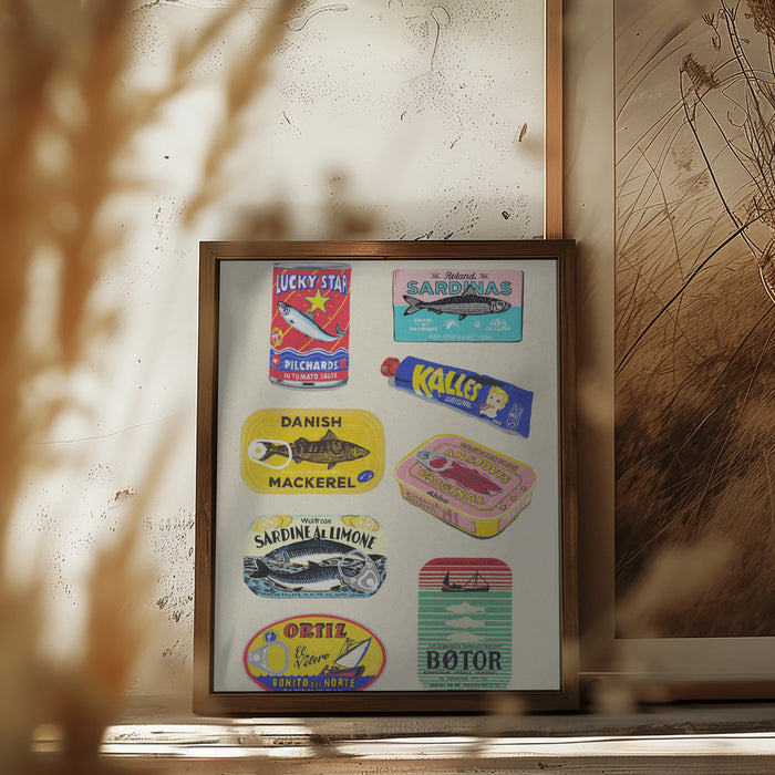 Canned Fish Framed Art Wall Decor