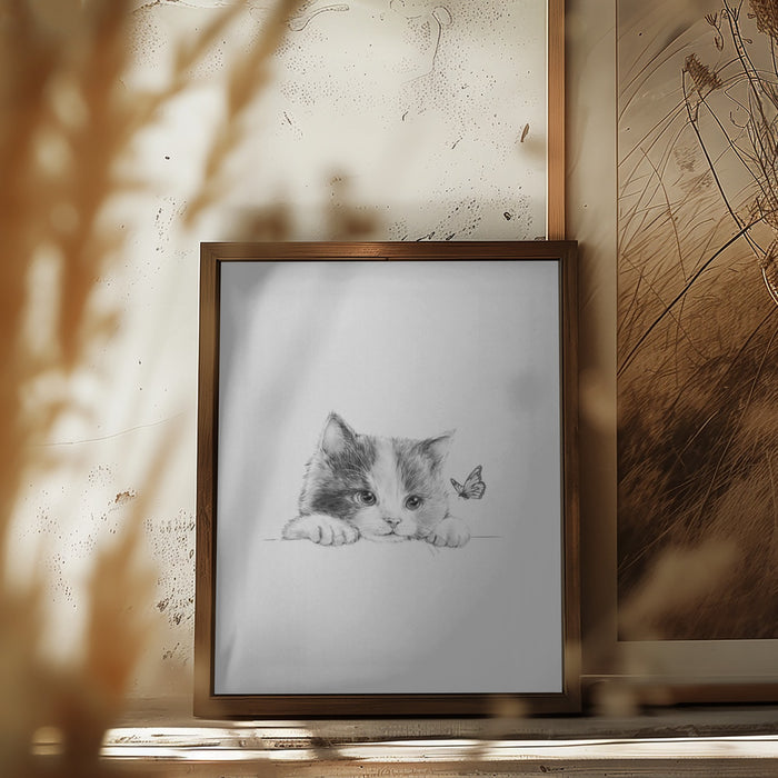 Black Cat Framed Art Wall Decor