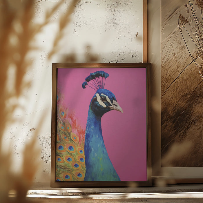 Beautiful Peacock Framed Art Modern Wall Decor