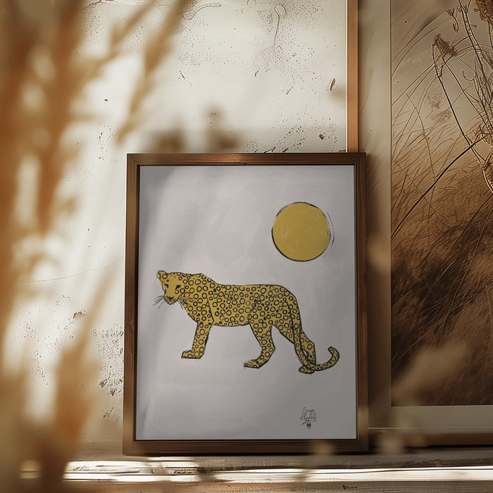 Leopard and Sun   Erum Khalili.png Framed Art Wall Decor