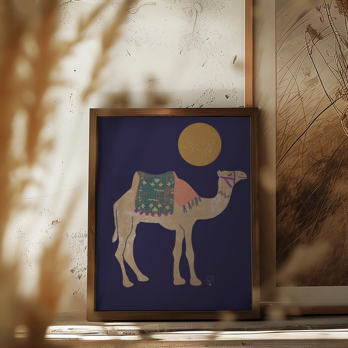 Camel and Moon   Erum Khalili.png Framed Art Modern Wall Decor