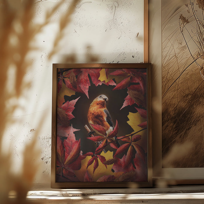 Bird Autumn Framed Art Wall Decor