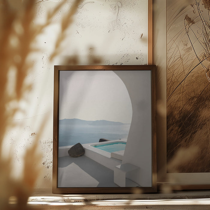 Aenaon Seaview Villa Framed Art Modern Wall Decor